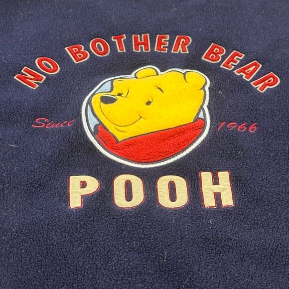 Vintage 90s Disney Winne The Pooh Blue Men M Crewneck Fleece Pullover Sweatshirt - Picture 11 of 11